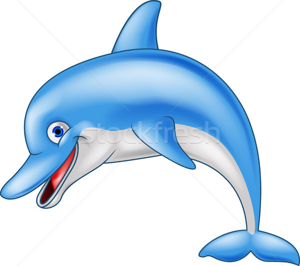 Happy Dolphin Cartoon Vector Illustration C Tigatelu 2813122 Stockfresh