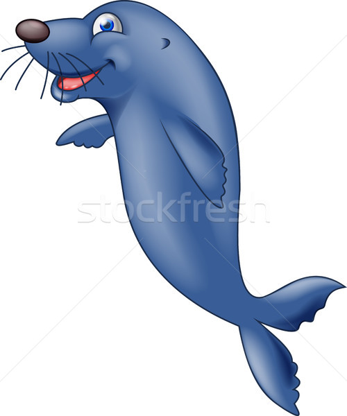 Zegel cartoon zee oceaan grappig tekening Stockfoto © tigatelu