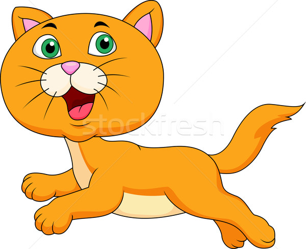 Sevimli karikatür çalışma gözler kedi saç Stok fotoğraf © tigatelu