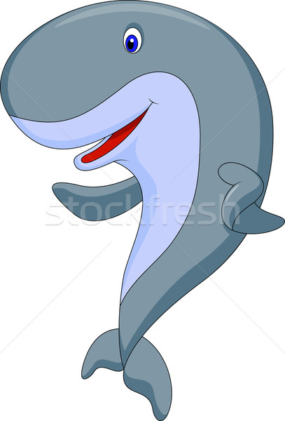 Sperm whale cartoon waving Stock photo © tigatelu