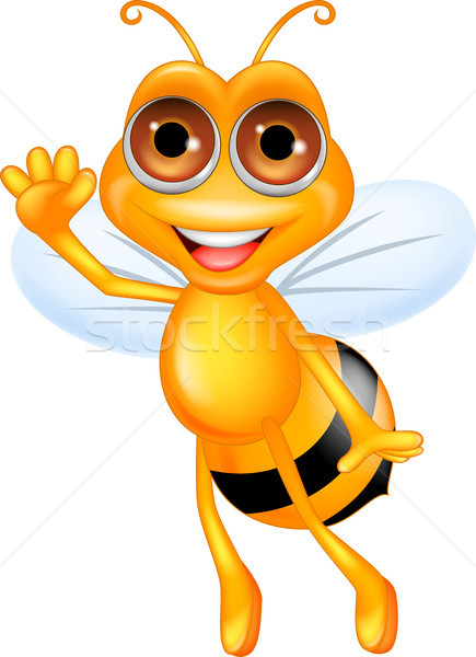 Stockfoto: Bee · cartoon · hand · hemel · gezicht