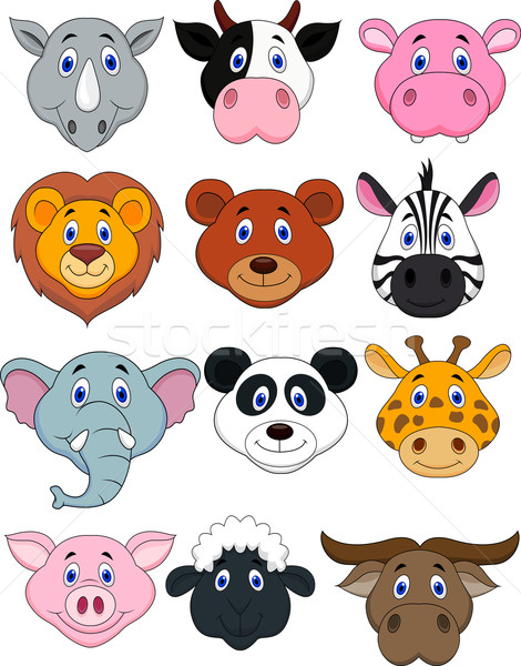 Cartoon animal head icon Stock photo © tigatelu