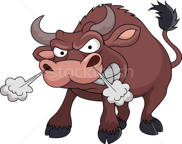 Angry bull cartoon Stock photo © tigatelu