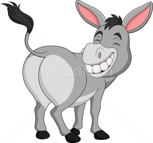Stock photo: Cartoon happy donkey showing ass