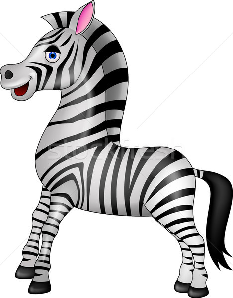 Foto stock: Zebra · desenho · animado · natureza · cavalo · projeto · retrato