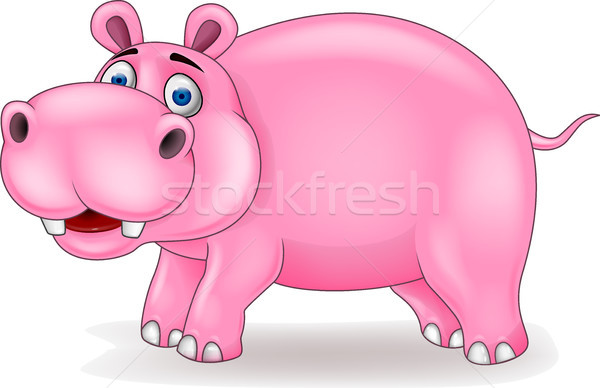 Hipopotam cartoon wody uśmiech szczęśliwy usta Zdjęcia stock © tigatelu