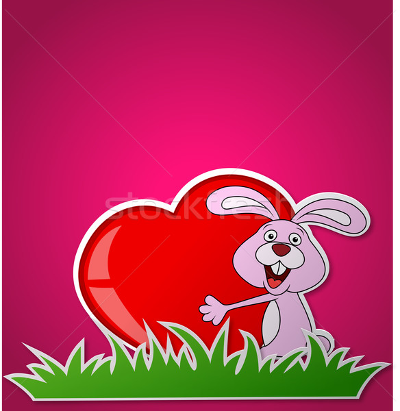 Rabbit embrace heart love Stock photo © tigatelu