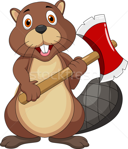 Beaver with ax Stock photo © tigatelu