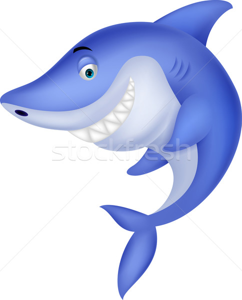 Köpekbalığı karikatür yalıtılmış beyaz su doğa Stok fotoğraf © tigatelu
