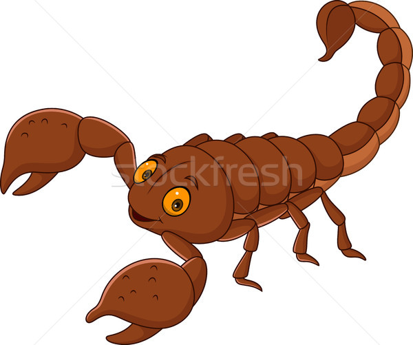 Cartoon szczęśliwy skorpion uśmiech charakter podpisania Zdjęcia stock © tigatelu