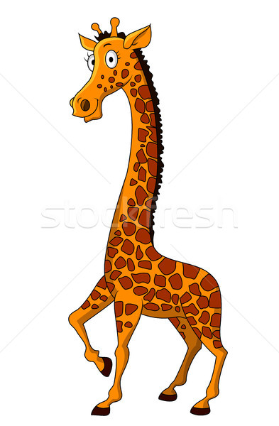 Foto stock: Girafa · desenho · animado · fundo · arte · África · selva