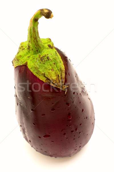 Bakłażan błyszczący fioletowy odizolowany biały żywności Zdjęcia stock © timbrk