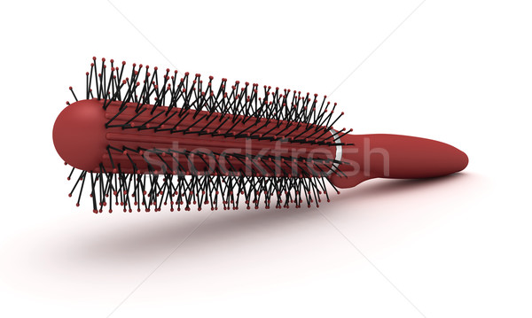 Rot Haarbürste Borste isoliert weiß Computer Stock foto © timbrk