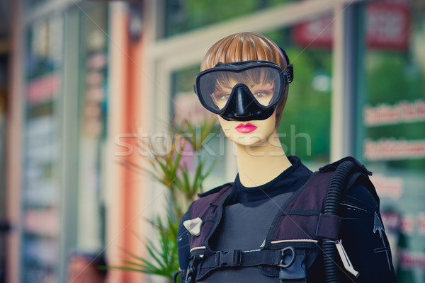 Mannequin with diving mask Stock photo © timbrk