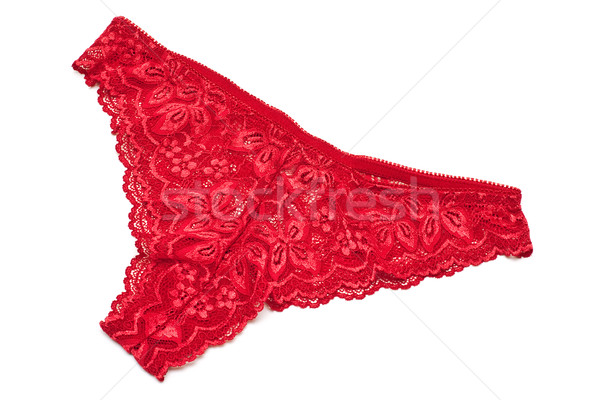 Rot Spitze Höschen sexy Dessous isoliert Stock foto © timbrk