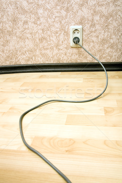 Grijs koord home kabel elektriciteit elektrische Stockfoto © timbrk