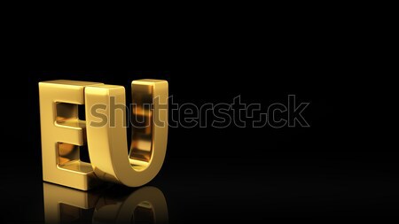 Foto stock: Ue · negro · Slide · oro · siglas · reflexión