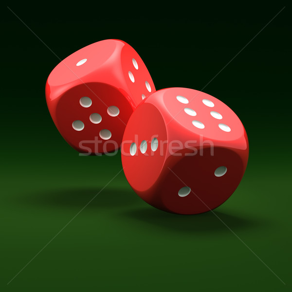 Rouge dés vert succès jeu cube Photo stock © timbrk