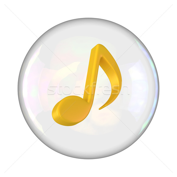 музыкальный пузыря желтый сведению знак мыльный пузырь Сток-фото © timbrk