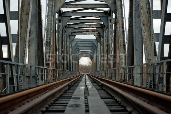 Spoorweg brug laag punt roest Stockfoto © timbrk