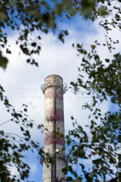Rury palenia ramki przemysłu fabryki Zdjęcia stock © timbrk