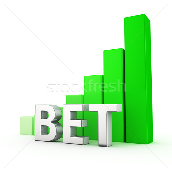 Növekedés fogadás növekvő zöld oszlopdiagram fehér Stock fotó © timbrk