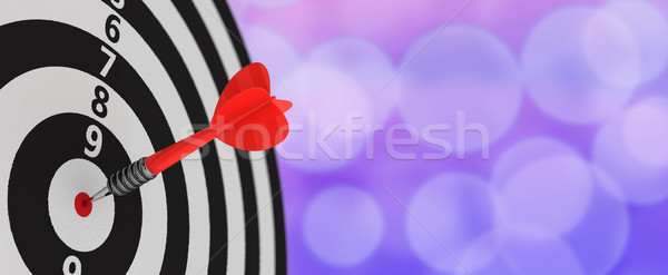 Helyes cél piros darts központ darts tábla Stock fotó © timbrk