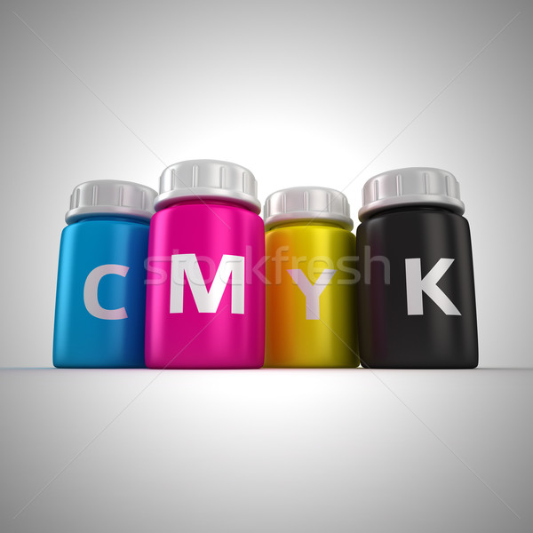 Sticle patru vopsea grup sticlă imprima Imagine de stoc © timbrk