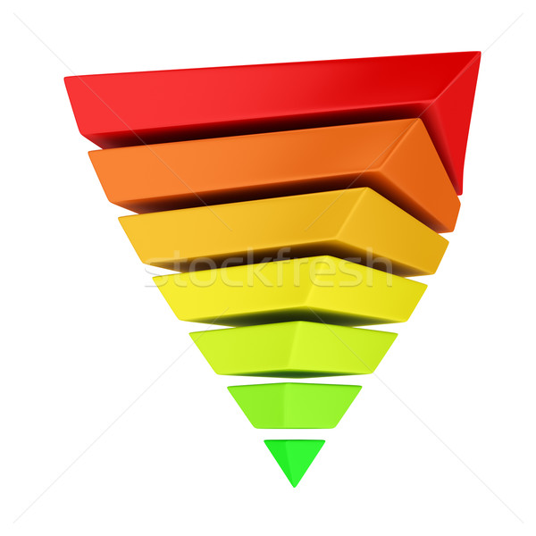 Piramis diagram tarka réteges fehér konzerv Stock fotó © timbrk