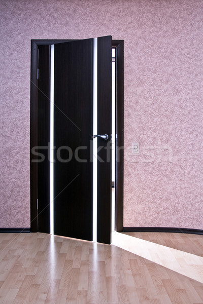 Balk licht houten deur muur ontwerp Stockfoto © timbrk