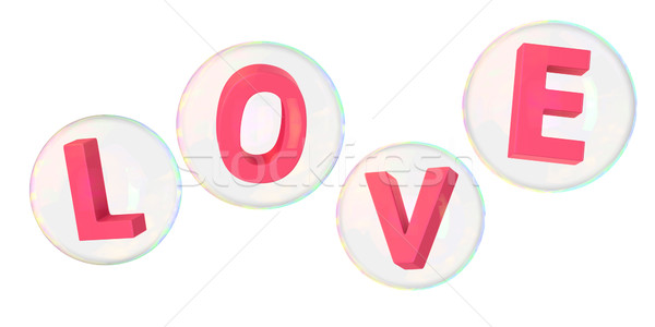 хрупкий любви розовый письма мыльные пузыри аннотация Сток-фото © timbrk