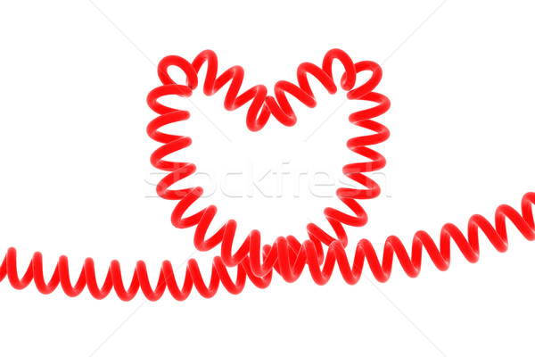 Spirală roşu inimă izolat alb Imagine de stoc © timbrk