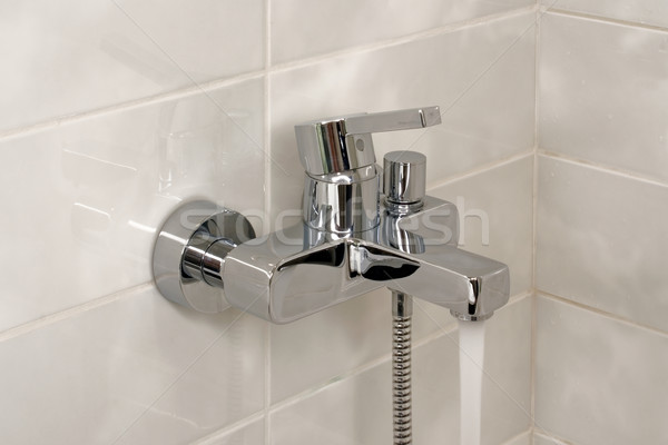 Open shower faucet Stock photo © timbrk