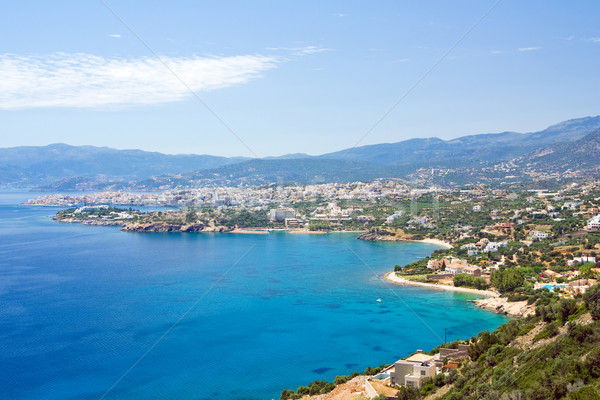 Panoramic view of Agios Nikolaos Stock photo © timbrk