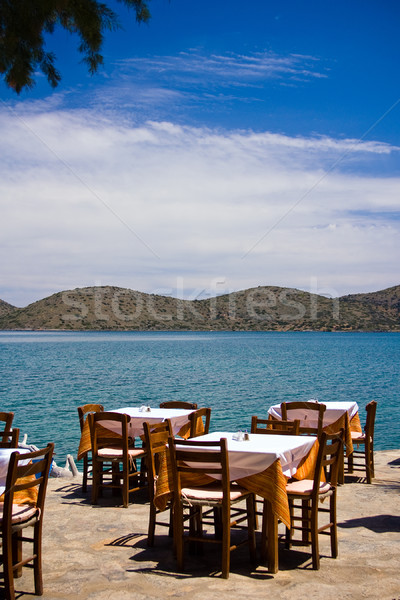 Empty restaurant on a coast Stock photo © timbrk