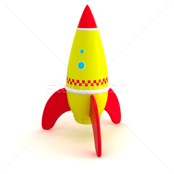 Rachetă jucărie izolat alb copil copil Imagine de stoc © timbrk