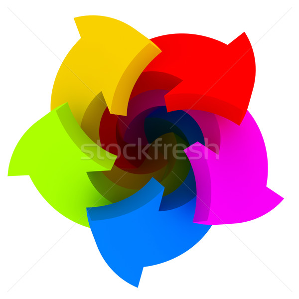 Cinco color flechas vibrante colores espectro Foto stock © timbrk