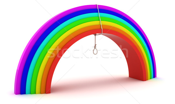 Leuk zelfmoord lus opknoping regenboog computer Stockfoto © timbrk