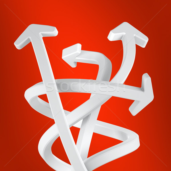 Frecce turbinio bianco rosso computer design Foto d'archivio © timbrk