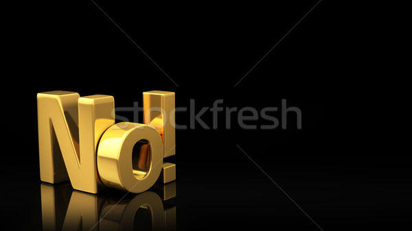 нет черный слайдов золото слово отражение Сток-фото © timbrk