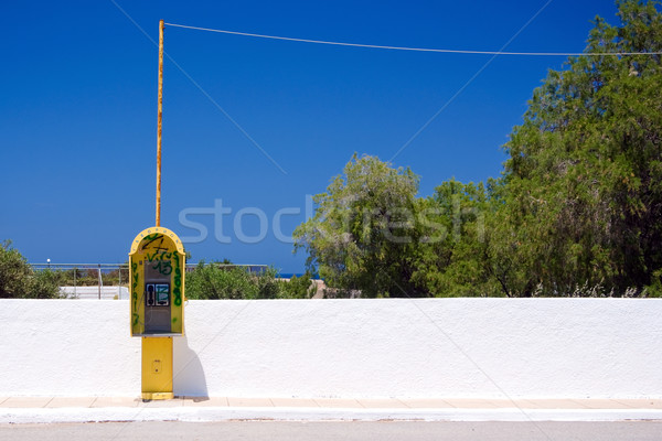 Rue jaune petite ville téléphone téléphone boîte [[stock_photo]] © timbrk