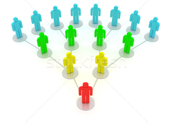 Hiërarchie groep mensen geïsoleerd witte computer Stockfoto © timbrk