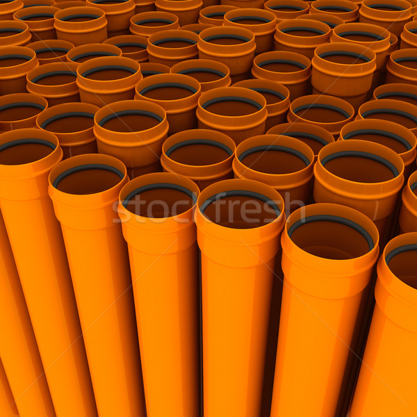 Pipes quantidade drenar industrial cor plástico Foto stock © timbrk