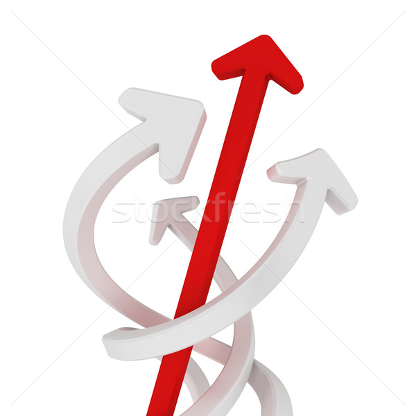 Läuft herum ein gerade rot arrow Stock foto © timbrk