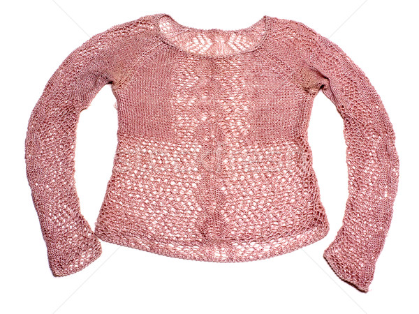 [[stock_photo]]: Rose · tricoté · veste · isolé · couleur · blanche