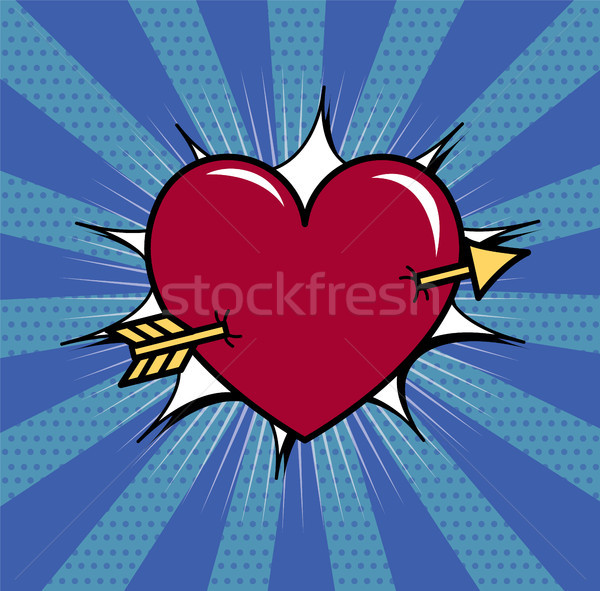 Heart pierced with arrow vector illustration. Eps 10 Stock photo © tina7shin