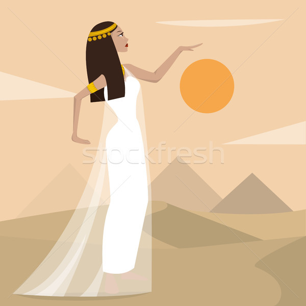 Ancient cartoon egiptian woman Stock photo © tina7shin