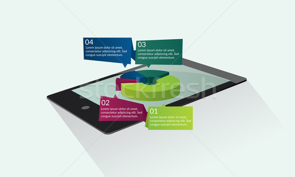 Tablet grafico a torta infografica presentazione modello di progettazione business Foto d'archivio © tina7shin