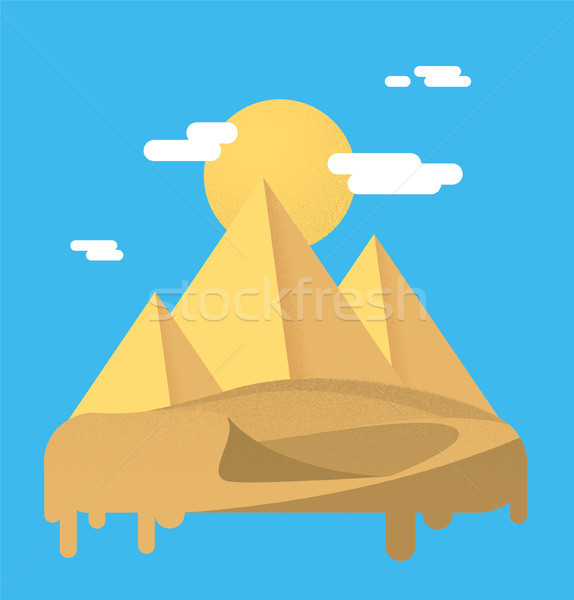 пирамидами пустыне солнце пляж небе дизайна Сток-фото © tina7shin