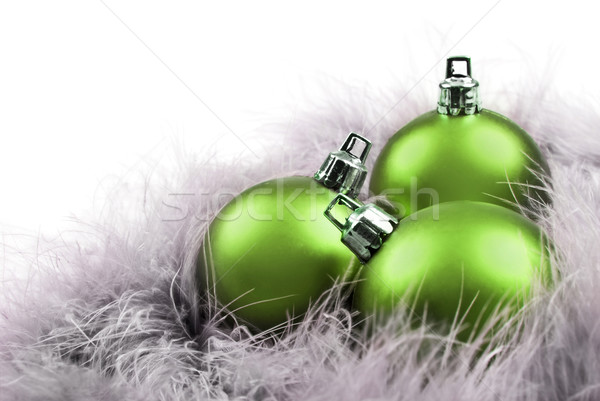 Groene christmas veren winter groep leuk Stockfoto © tish1